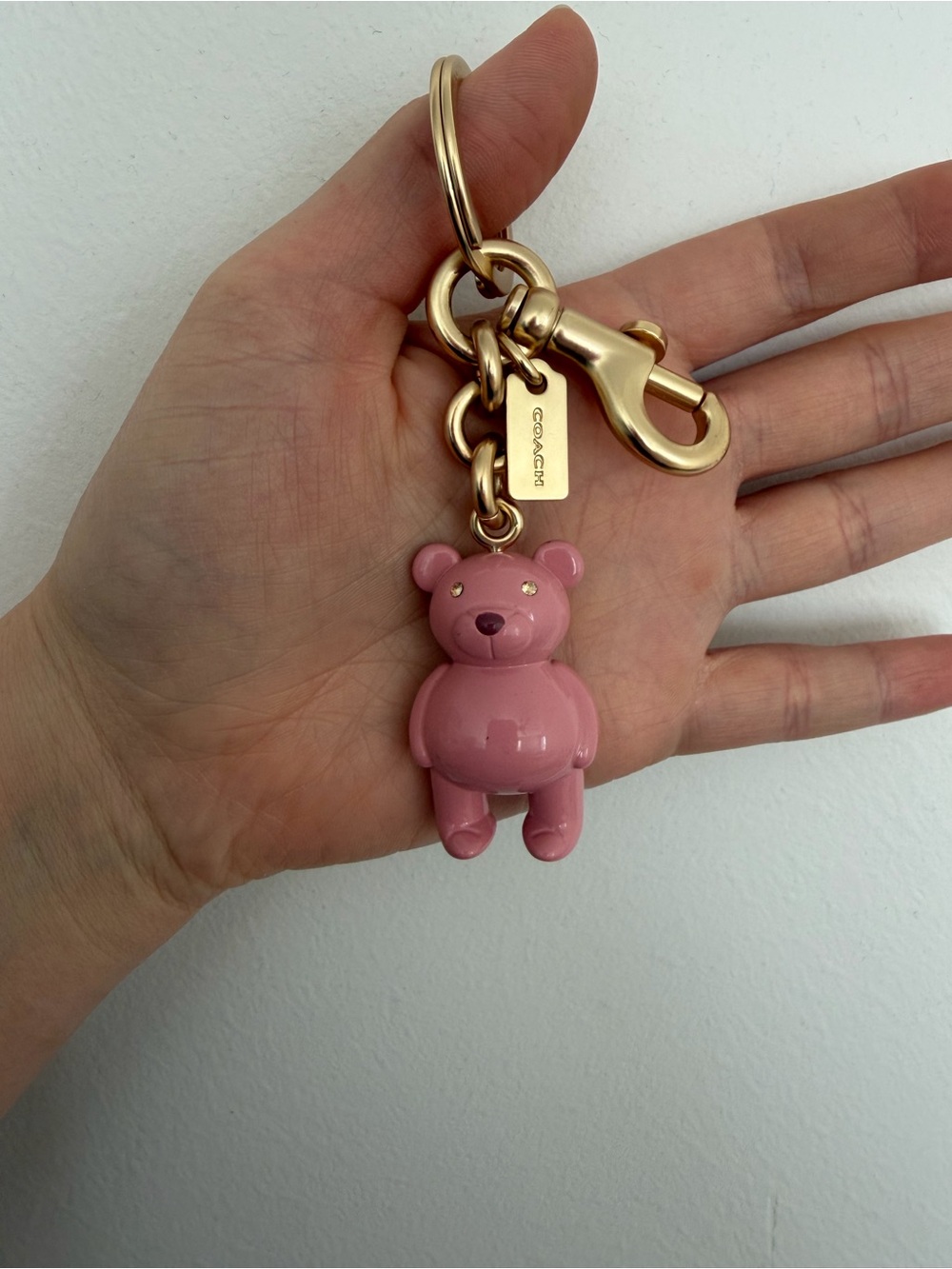 Coach Enameled Bear Charm Keychain